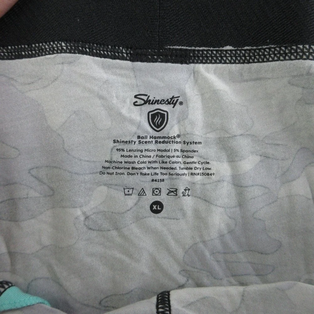 Shinesty Boxer Briefs Mens XL Black Camouflage Modal Spandex Ball Hammock NWT